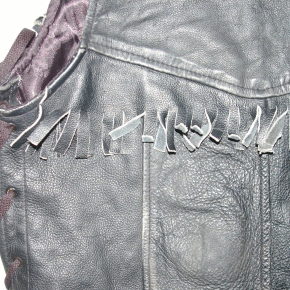 Genuine Leather  Motorcycle Biker Vest - Picture 5 of 8